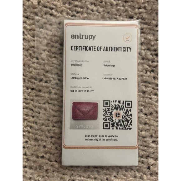 Balenciaga Pink Leather Envelope Card Holder Wallet With Box - Picture 8 of 8